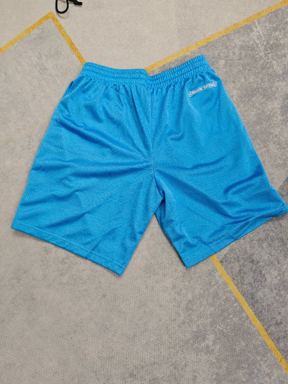 Chrome Hearts Light Blue Mesh Casual Shorts, L - Picture 8 of 9